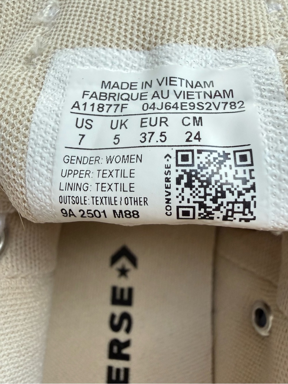 Converse Chuck Taylor All Star Lift Platform Sneakers Women’s 7 Beige - Picture 6 of 6